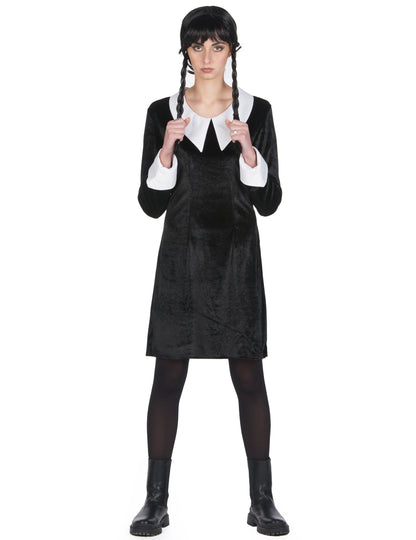Dámský kostým gotické školačky z černého sametu
