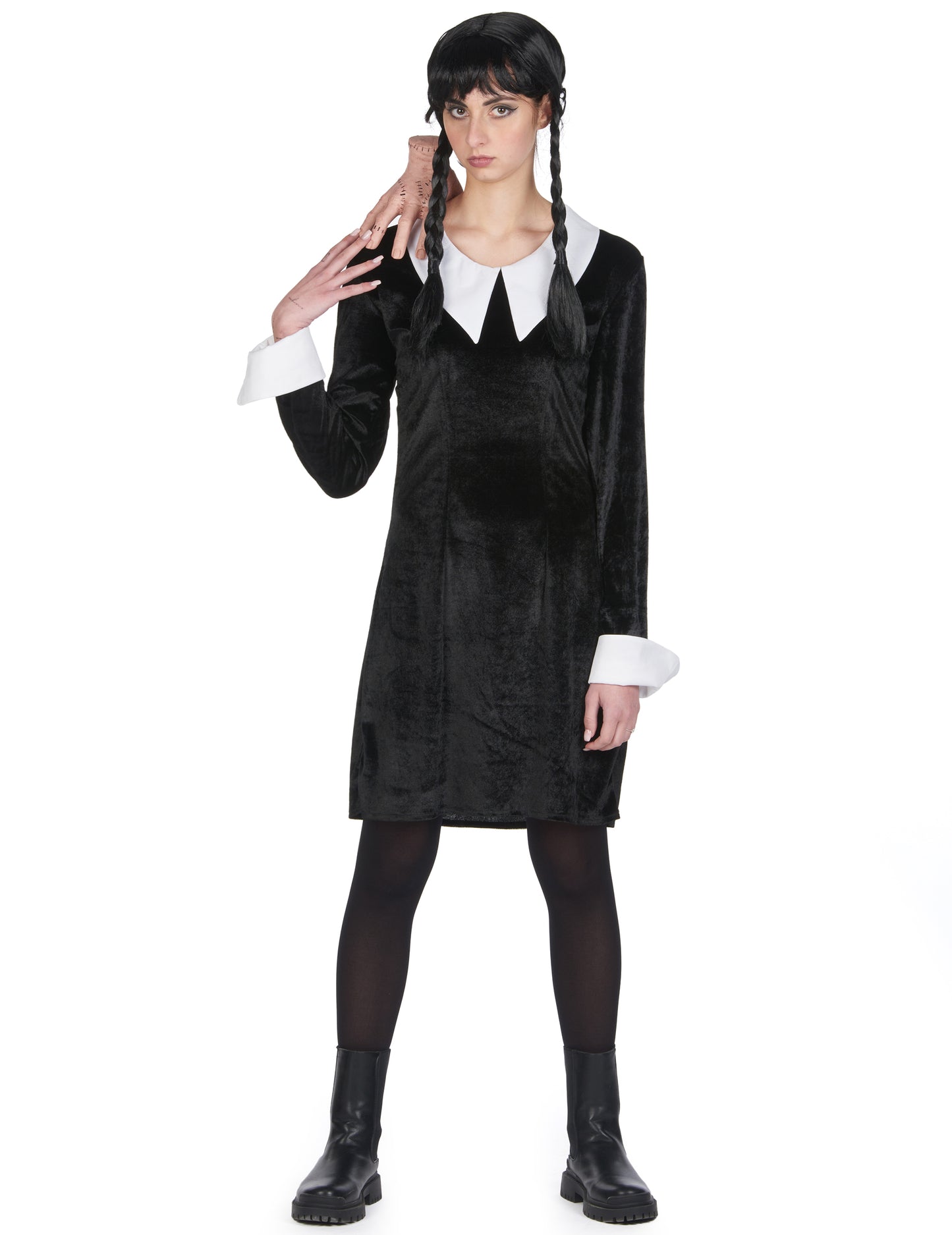 Dámský kostým gotické školačky z černého sametu