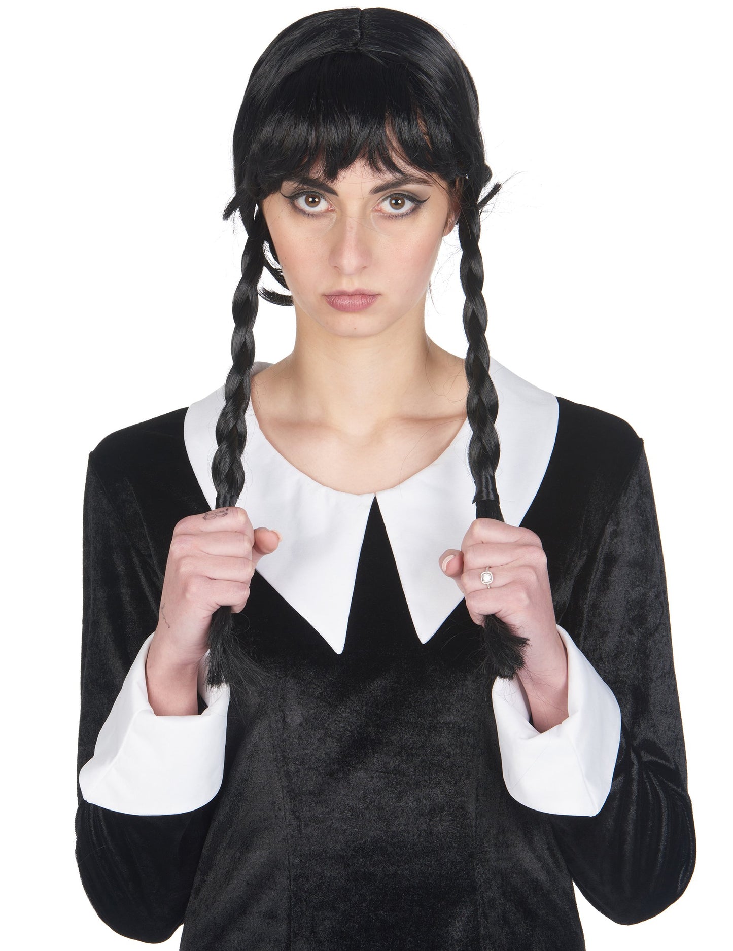 Dámský kostým gotické školačky z černého sametu