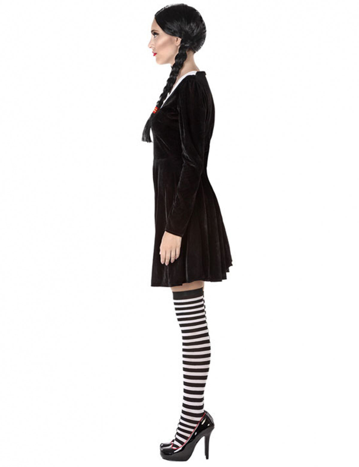 Vue de profil du déguisement écolière macabre pour femme