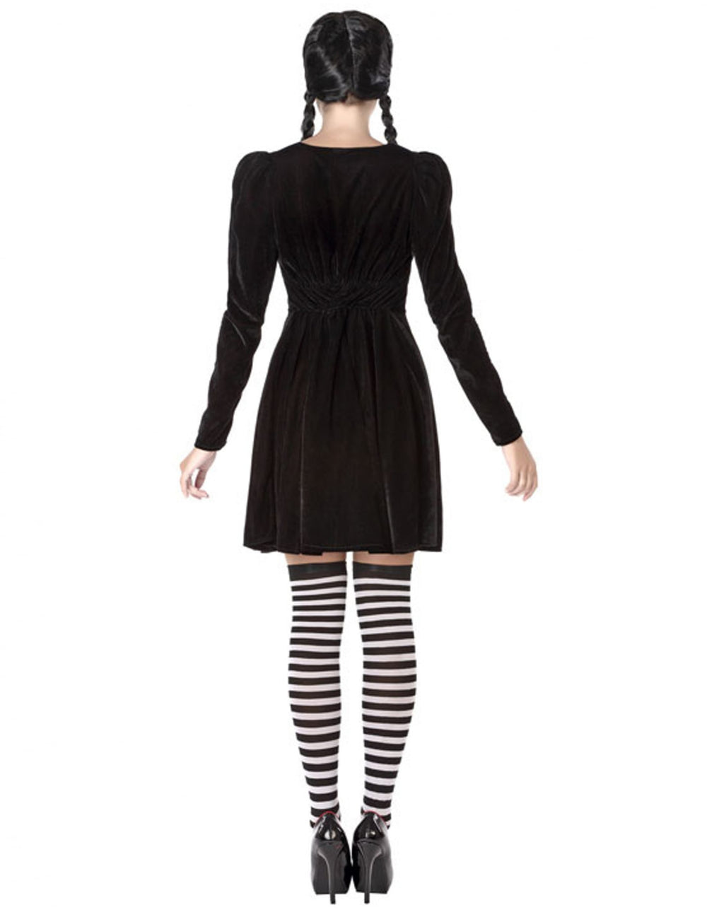 Vue de dos du déguisement écolière macabre pour femme