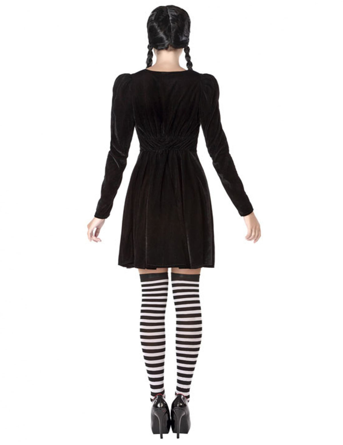 Vue de dos du déguisement écolière macabre pour femme