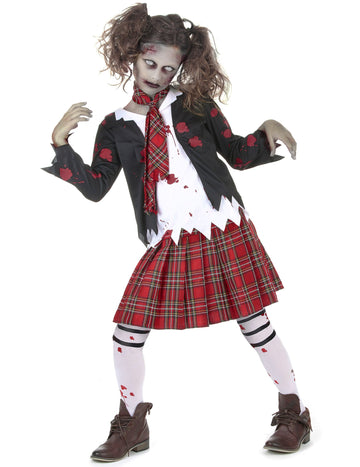 Dívčí kostým zombie školačky pro Halloween