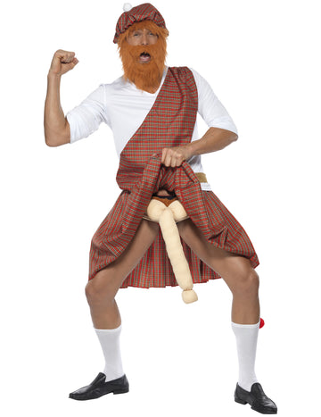 Frivoles Schotten-Kostüm für Herren weiss-rot