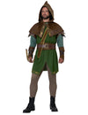 Déguisement elfe archer pour adulte vert et marron avec capuche