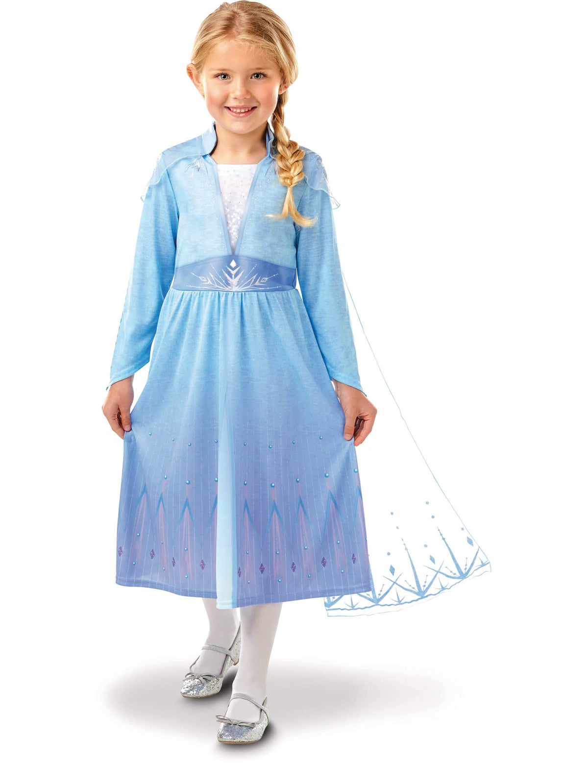 Kostým Elsa Frozen 2 pro dívku, nebesky modrý s pláštěm