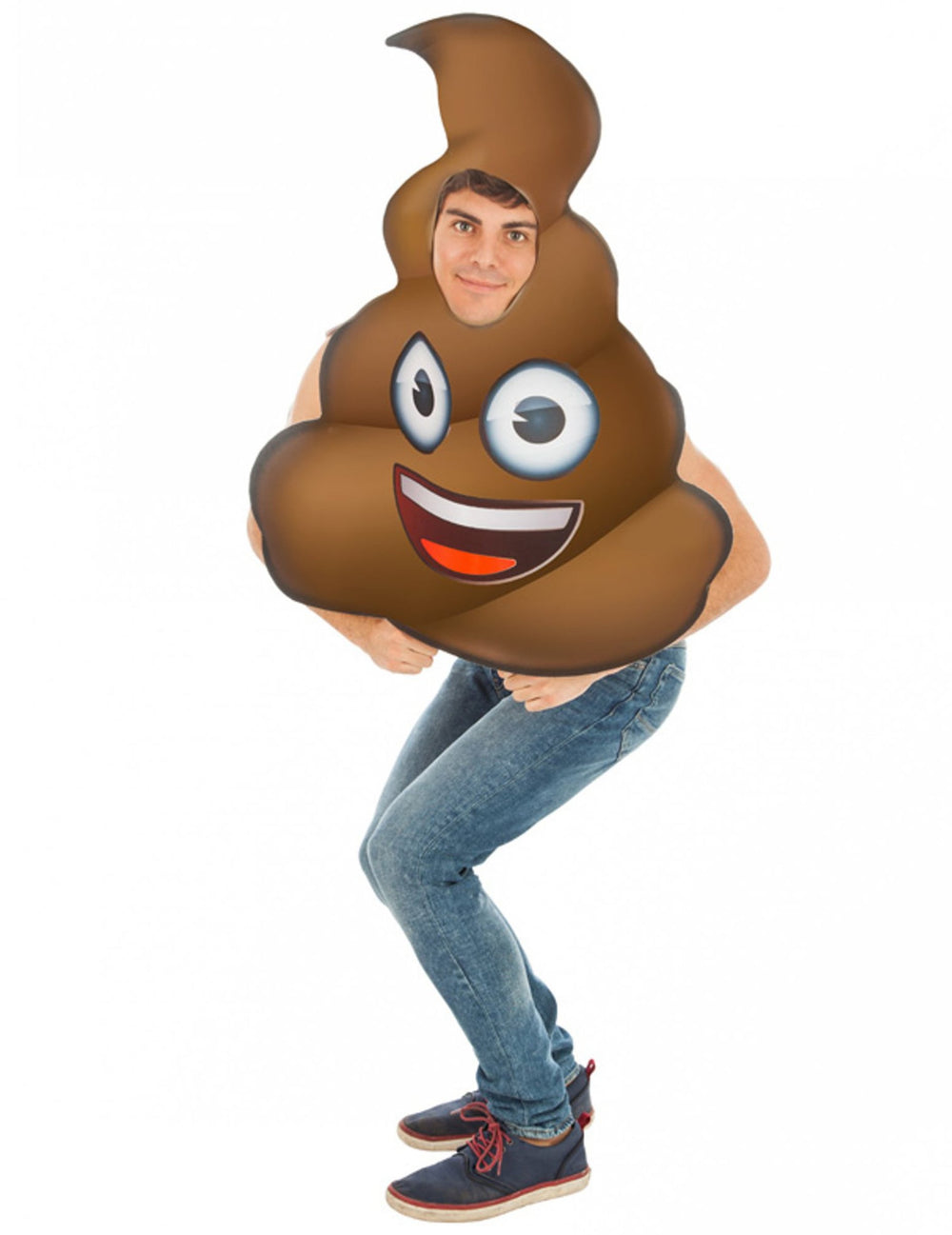 Déguisement Emoji crotte pour adulte marron souriant