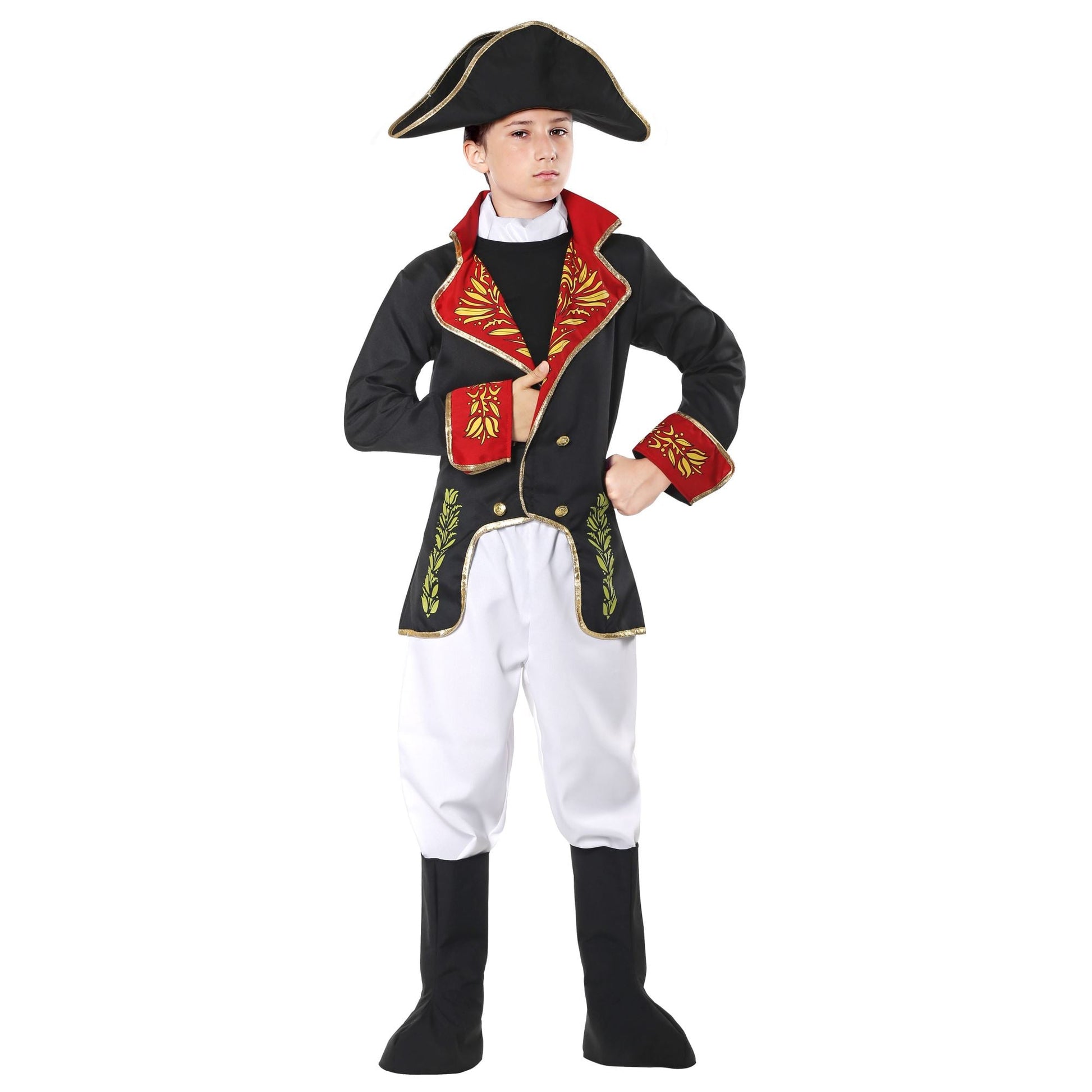 Vue de face du déguisement empereur français luxe
