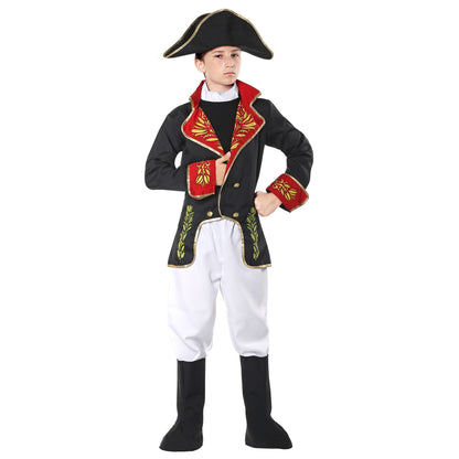 Vue de face du déguisement empereur français luxe