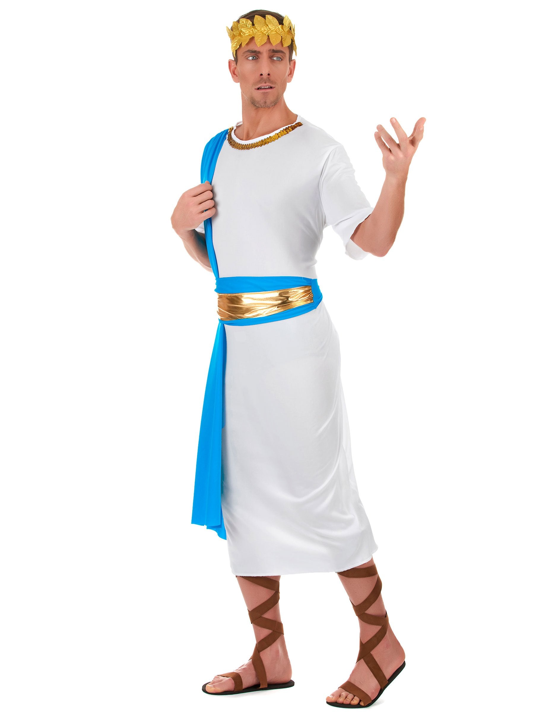 Vue de profil du déguisement empereur Grec pour homme