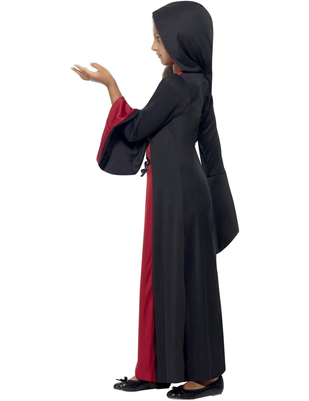 Boční pohled na kouzelnický kostým halloween