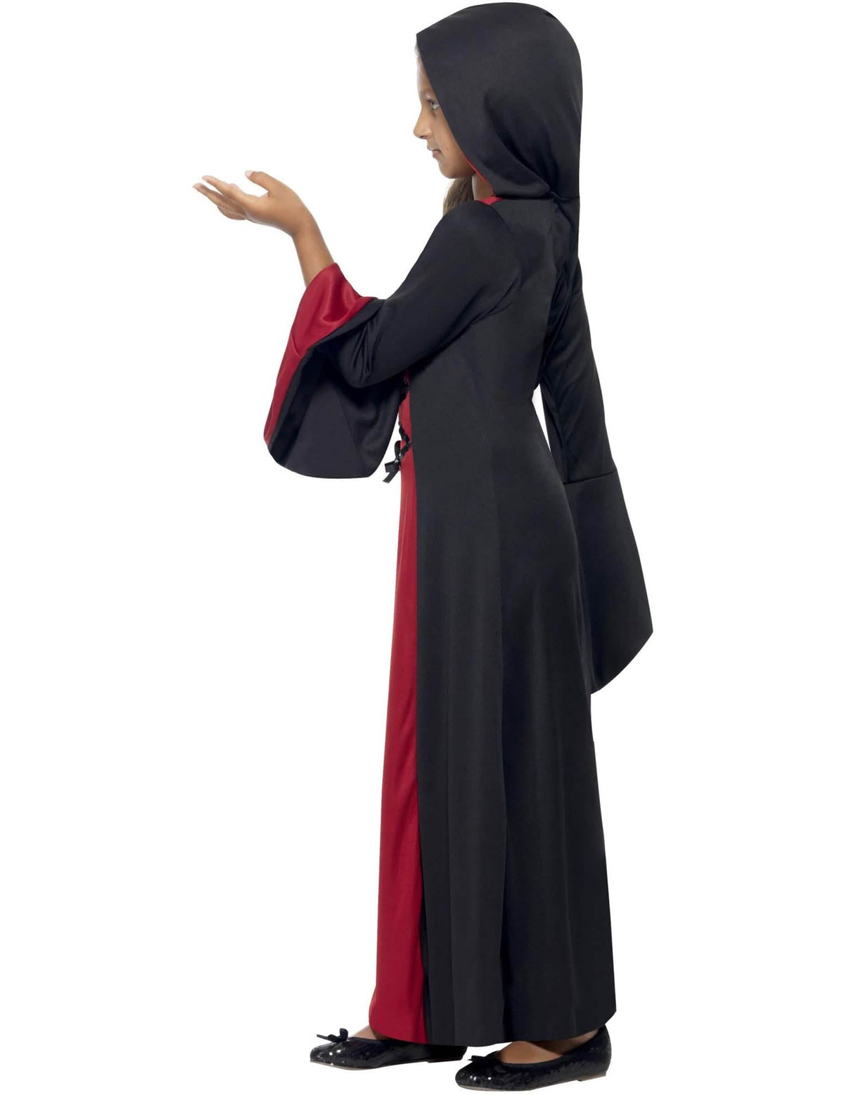Boční pohled na kouzelnický kostým halloween