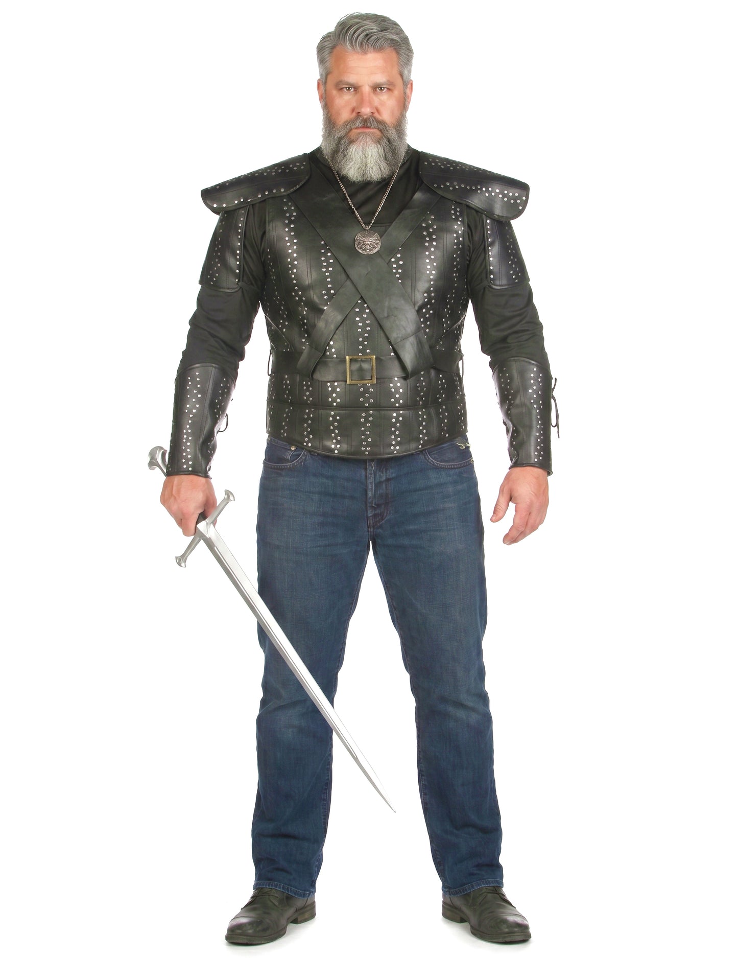 Cosplay Hexer-Kostüm Halloween-Verkleidung schwarz-silberfarben