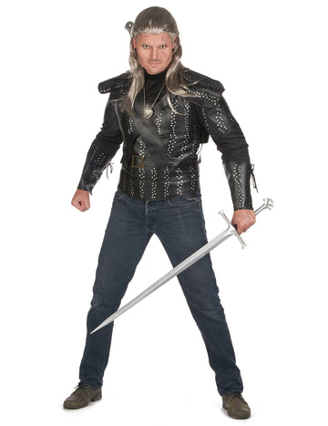 Cosplay Hexer-Kostüm Halloween-Verkleidung schwarz-silberfarben