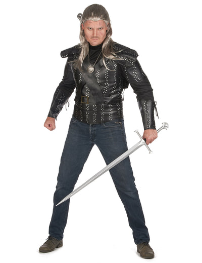Cosplay Hexer-Kostüm Halloween-Verkleidung schwarz-silberfarben