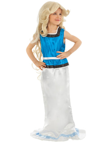Falbala™-Mädchenkostüm Asterix und Obelix™-Verkleidung blau-weiss