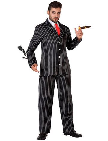 Gangster-Kostüm 20er-Jahre Gentleman-Verkleidung schwarz-weiss-rot