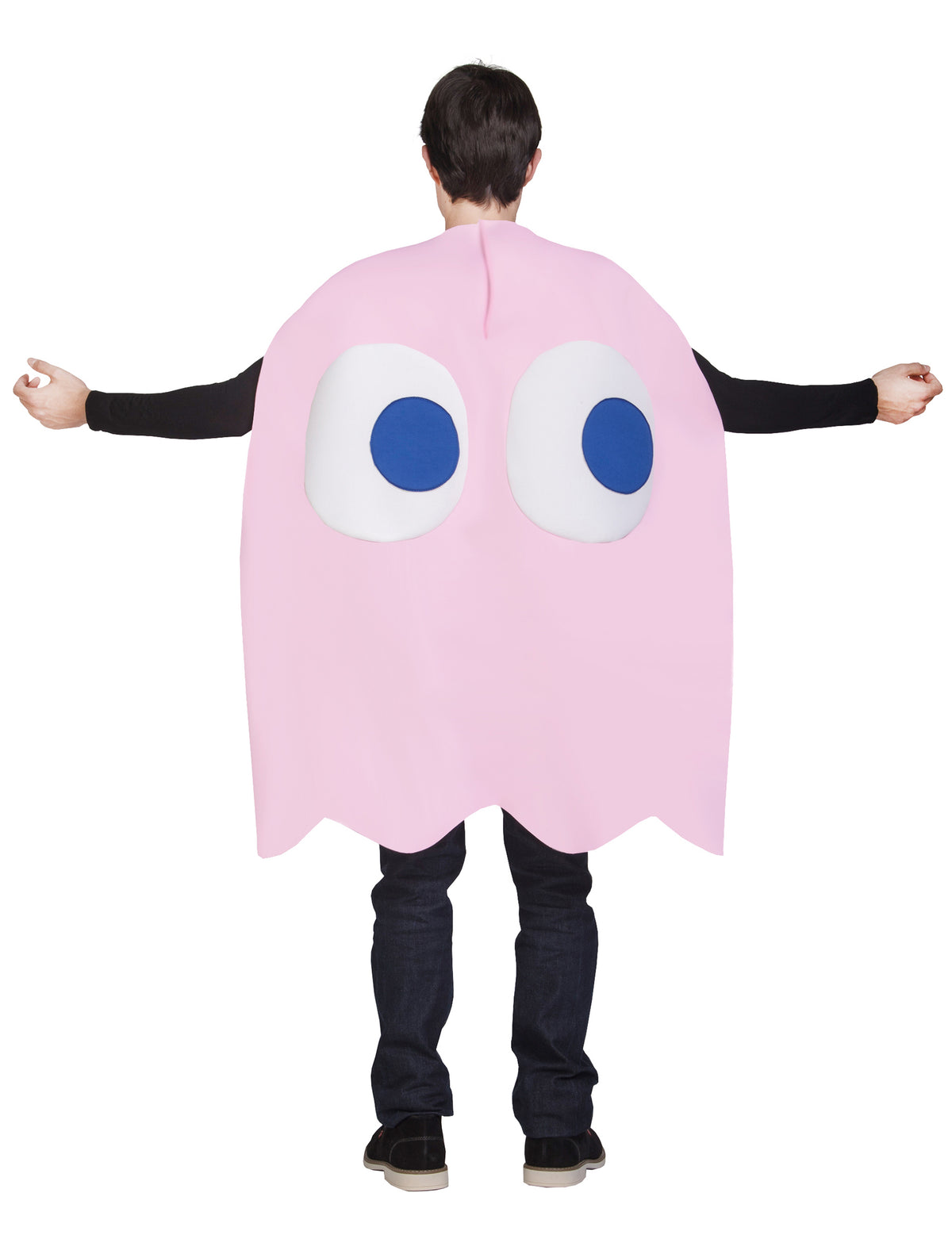 Déguisement de fantôme Pinky Pac-Man pour adulte rose vue de dos