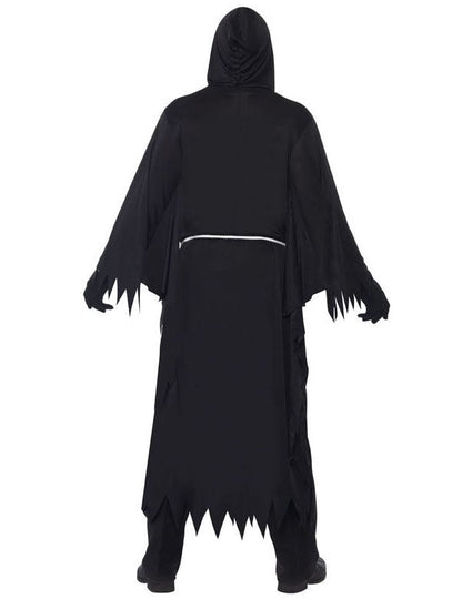 Vue de dos du déguisement de faucheur Halloween pour adulte