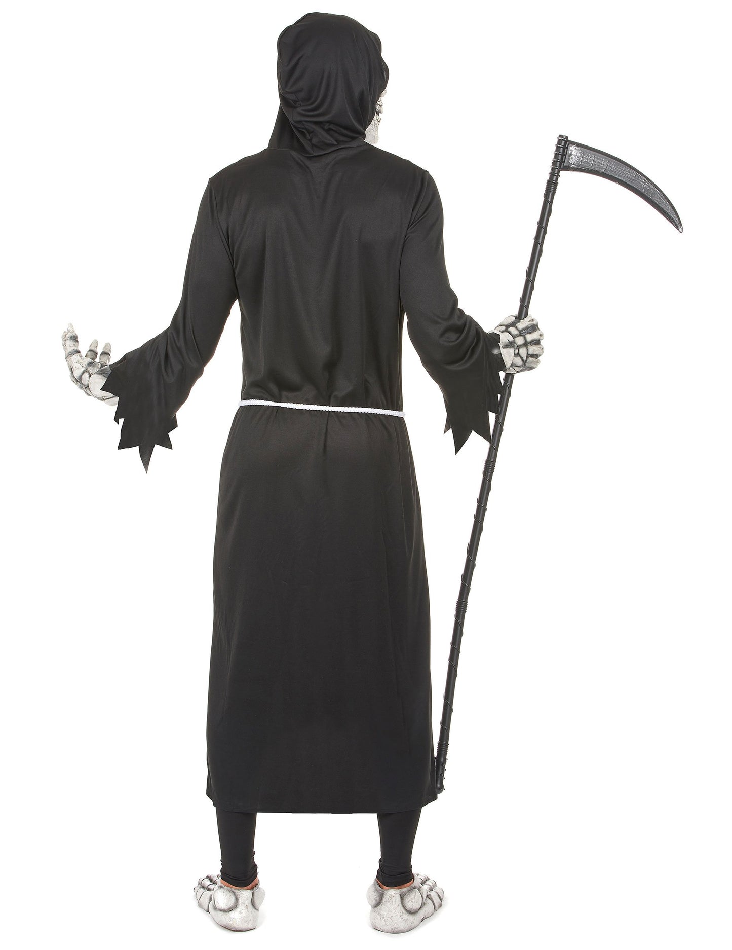 Zadní pohled na kostým hrobníka