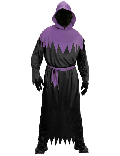 Černofialový kostým Smrtky pro dospělé s kapucí