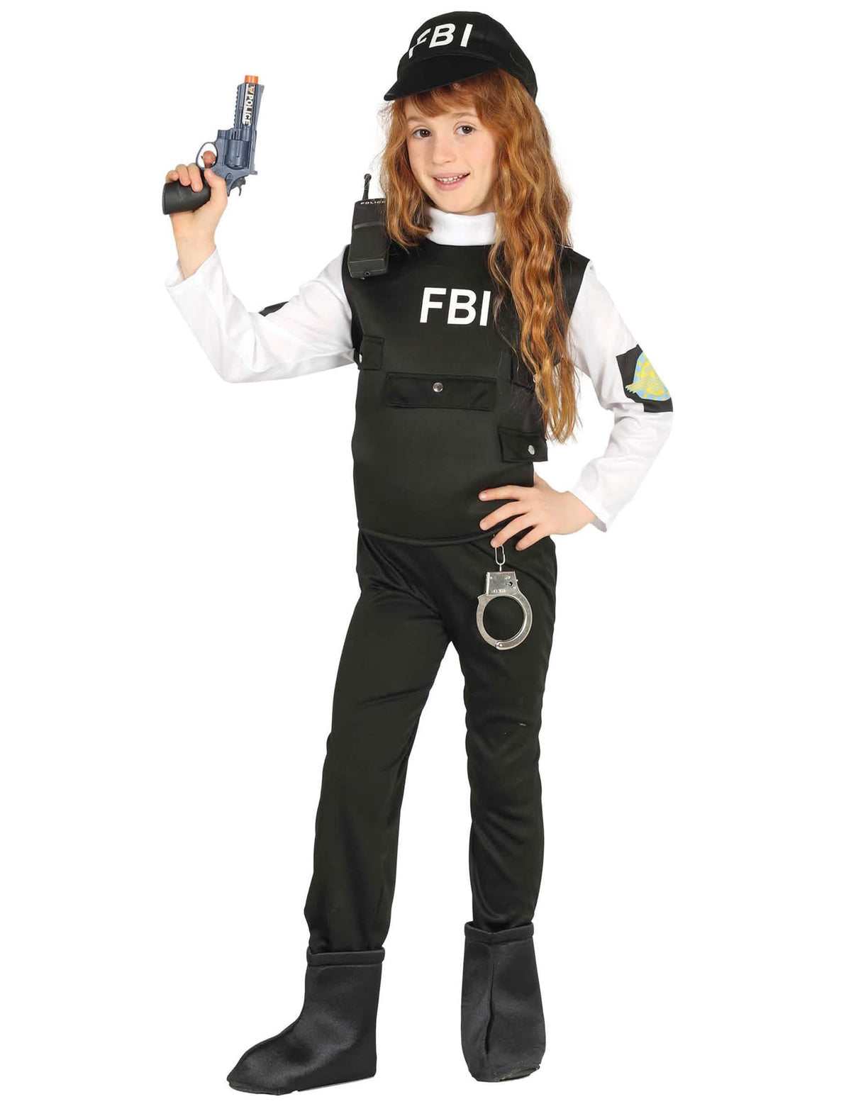 Přehled s doplňky dětského kostýmu FBI