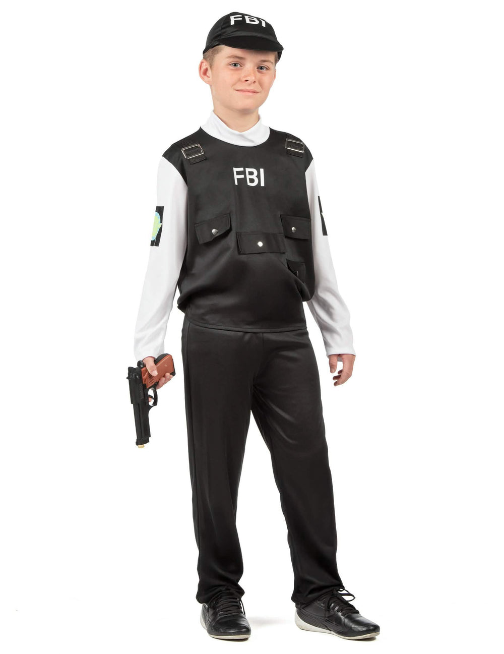 Celopostní pohled na kostým FBI pro dítě