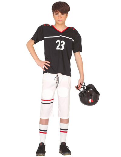 Vue de dos du déguisement footballeur Américain pour adolescent