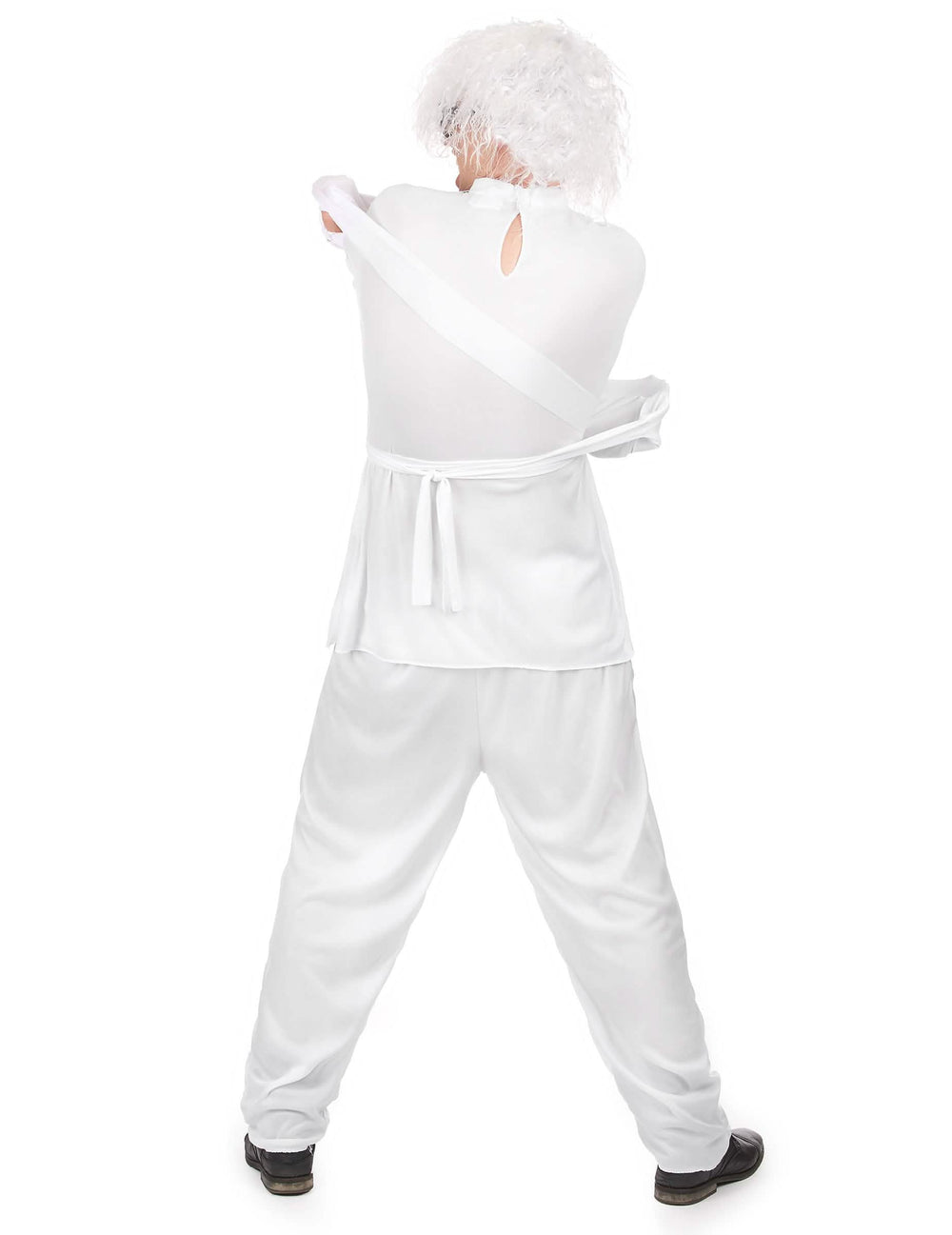Pohled zezadu na bláznivý kostým camisole pro dospělého