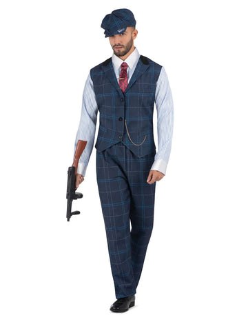 20er Jahre Gangsterkostüm für Herren blau