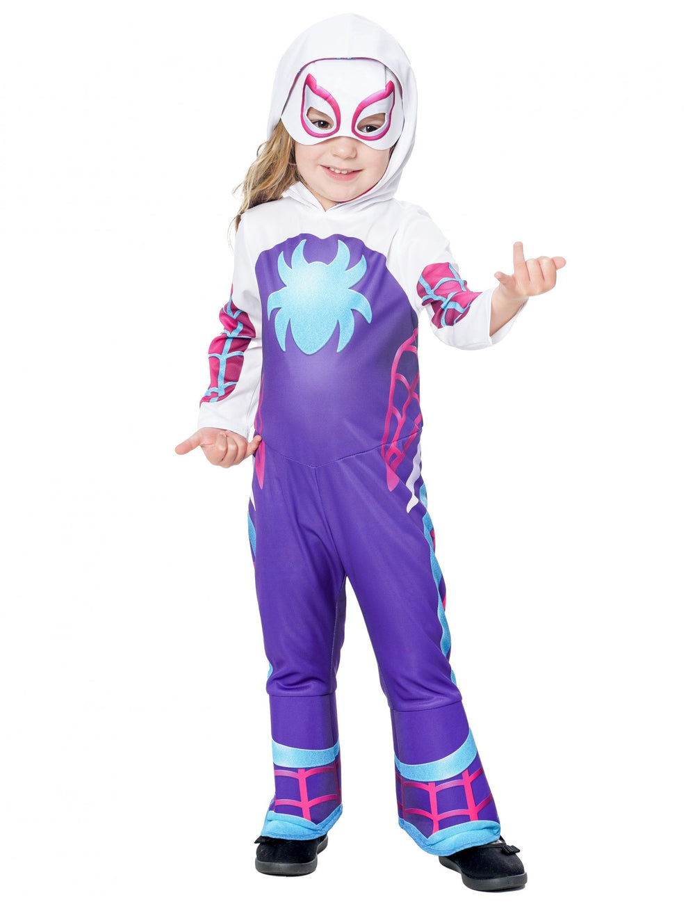 Déguisement Ghost Spider classique Spidey et ses amis extraordinaires pour enfant blanc violet et rose