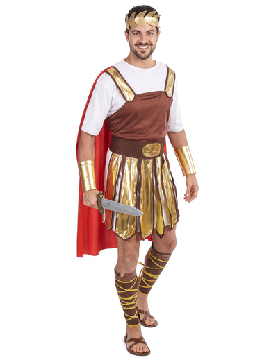Pánský kostým římského gladiátora s červeným pláštěm