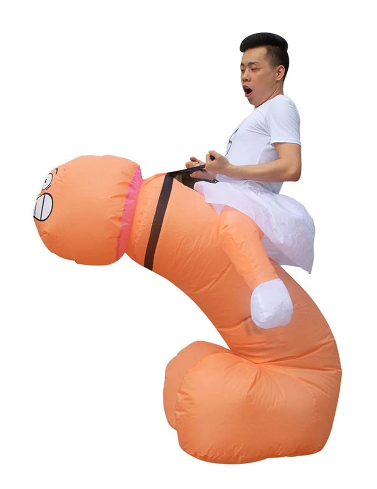 Aufblasbares Pimmel-Kostüm Carry-Me Verkleidung bunt