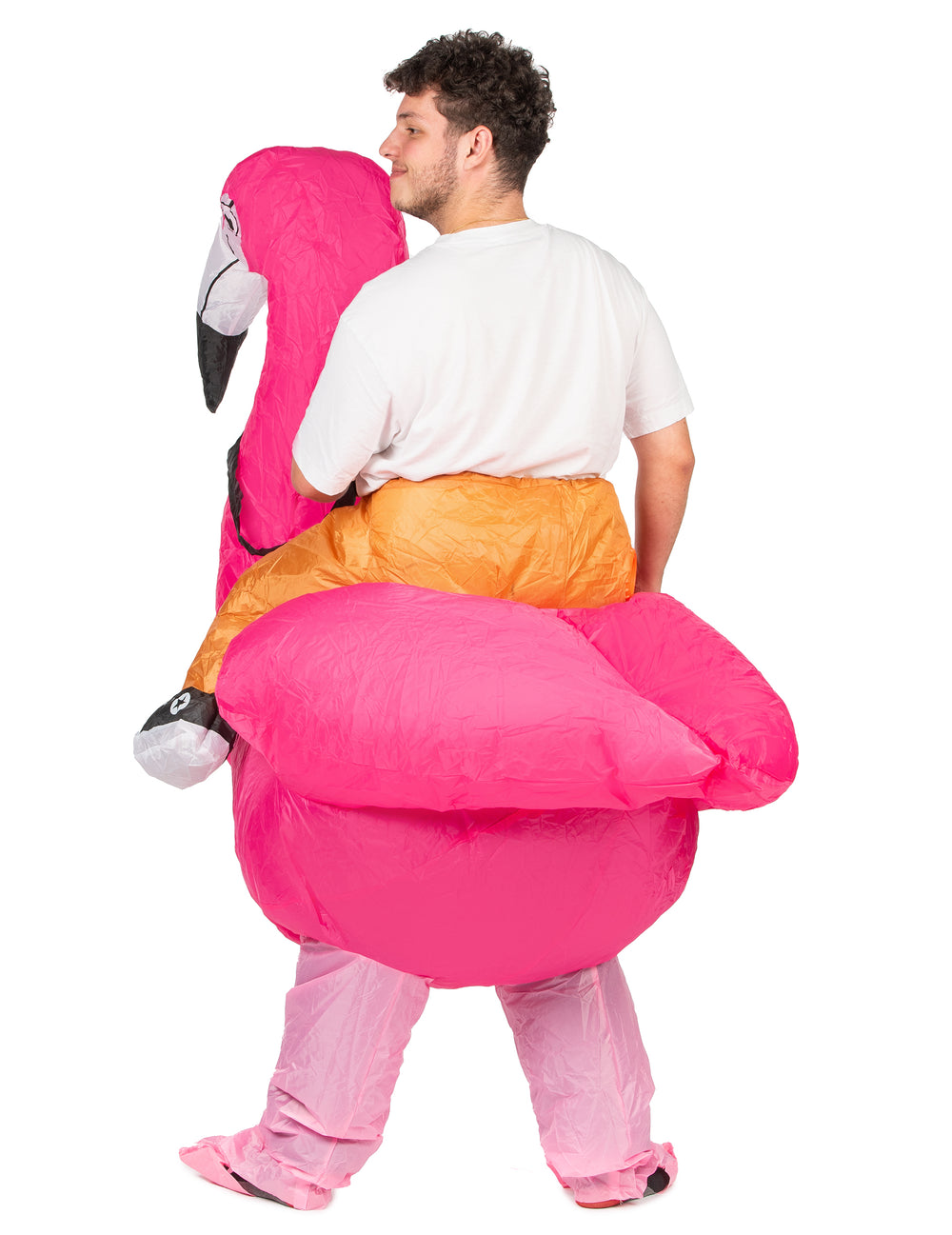 Vue de dos du déguisement gonflable flamingo