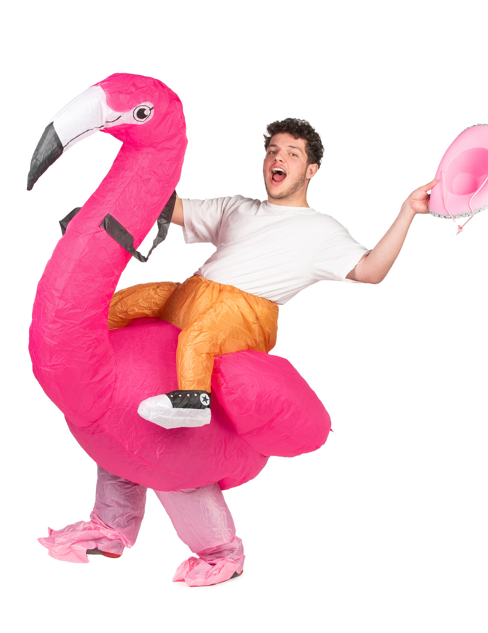 Déguisement gonflable flamingo pour adulte rose