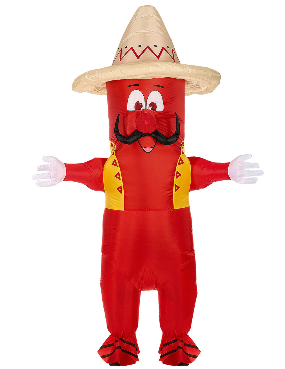 Vue de face du déguisement gonflable piment mexicain