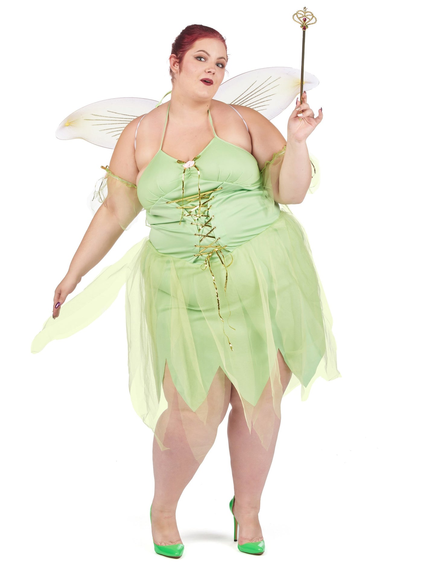 Dámský kostým zelené víly pro větší velikosti