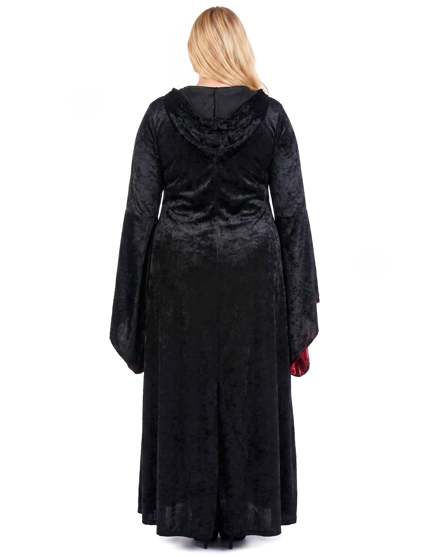 Gothic Hexenkostüm Plus Size für Damen rot-schwarz