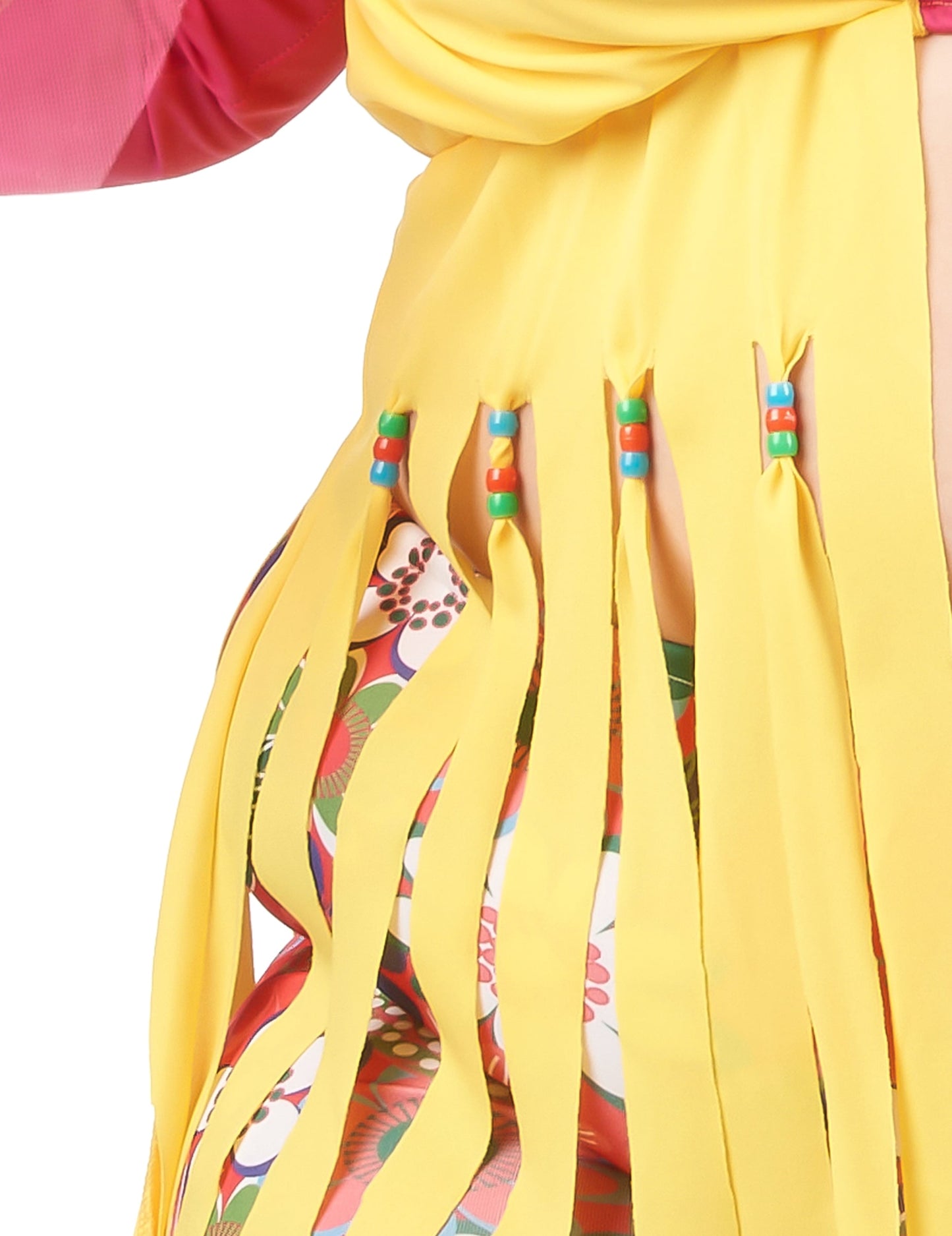 Hippie Kostüm für Damen Plus Size rosa-gelb