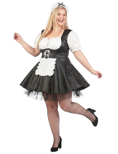 Hausmädchen Kostüm Damen Plus Size schwarz-weiss