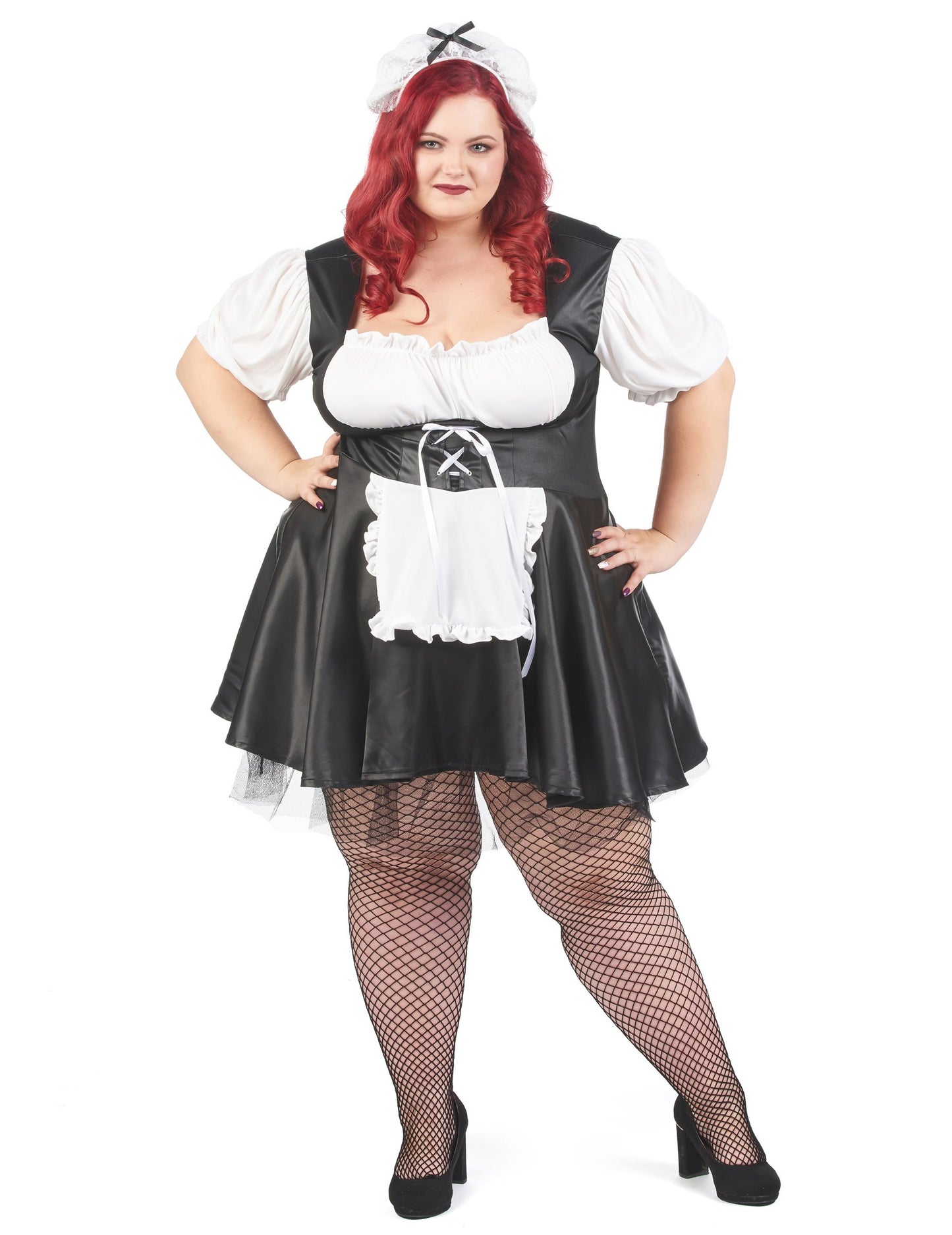 Kostým služebné pro plnoštíhlé ženy