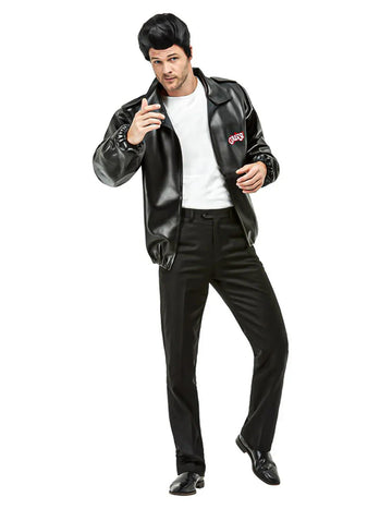 Déguisement Grease™ pour homme noir avec veste en simili cuir