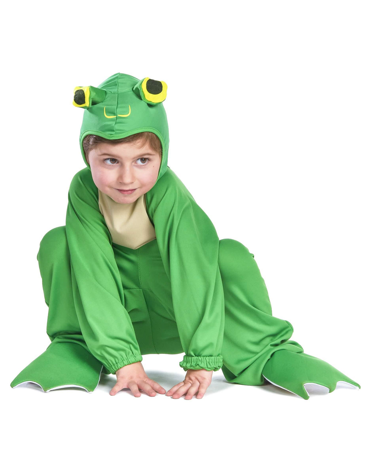 Dřepící póza kostýmu žáby pro dítě