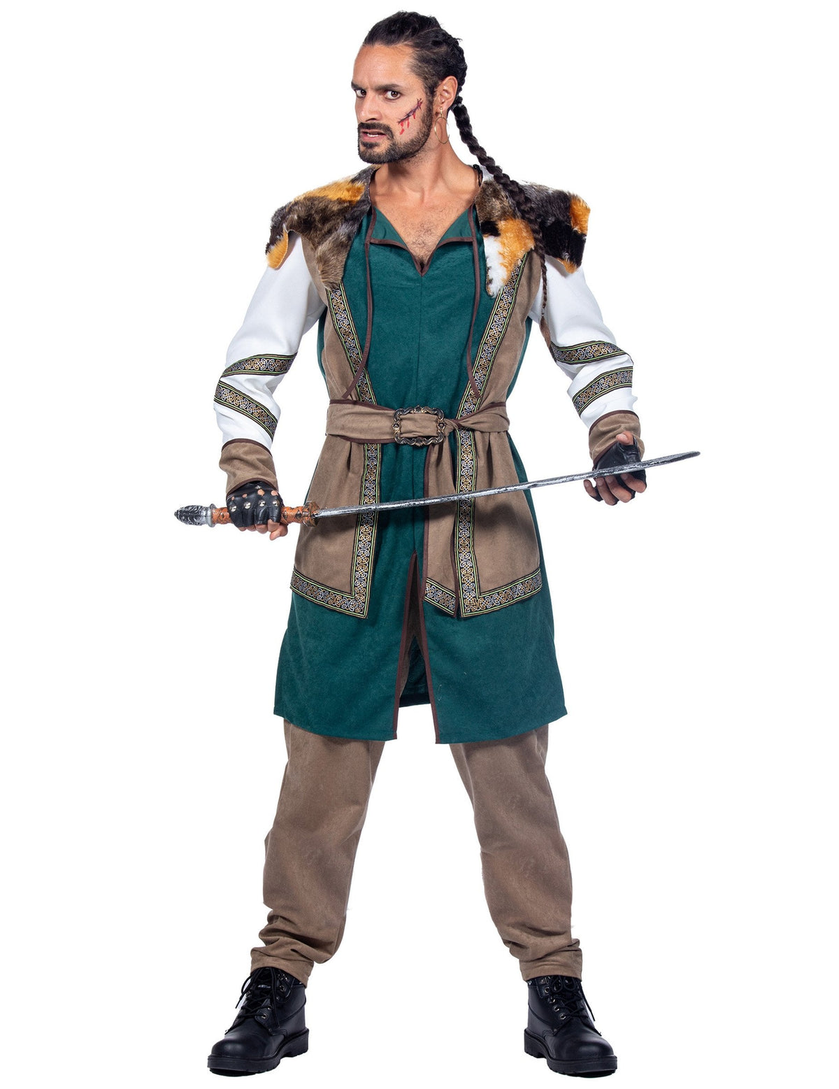 Vue d'ensemble du déguisement guerrier viking luxe