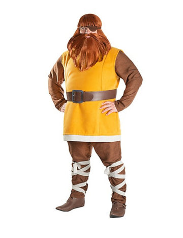 Kostüm Halvar Vic der Wikinger™ für Herren, gelb und braun mit rotem Bart