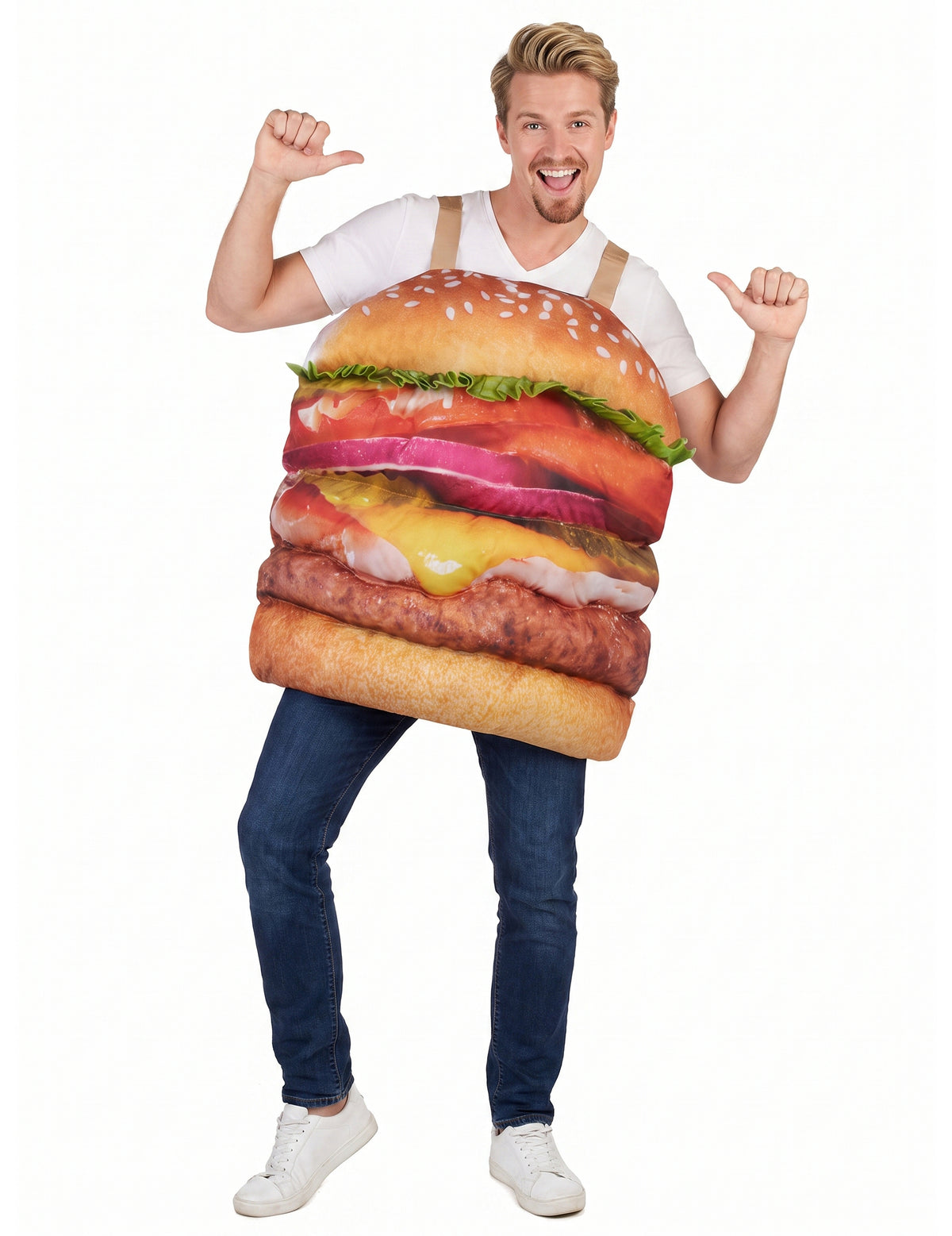 Realistický kostým hamburgera pro dospělé