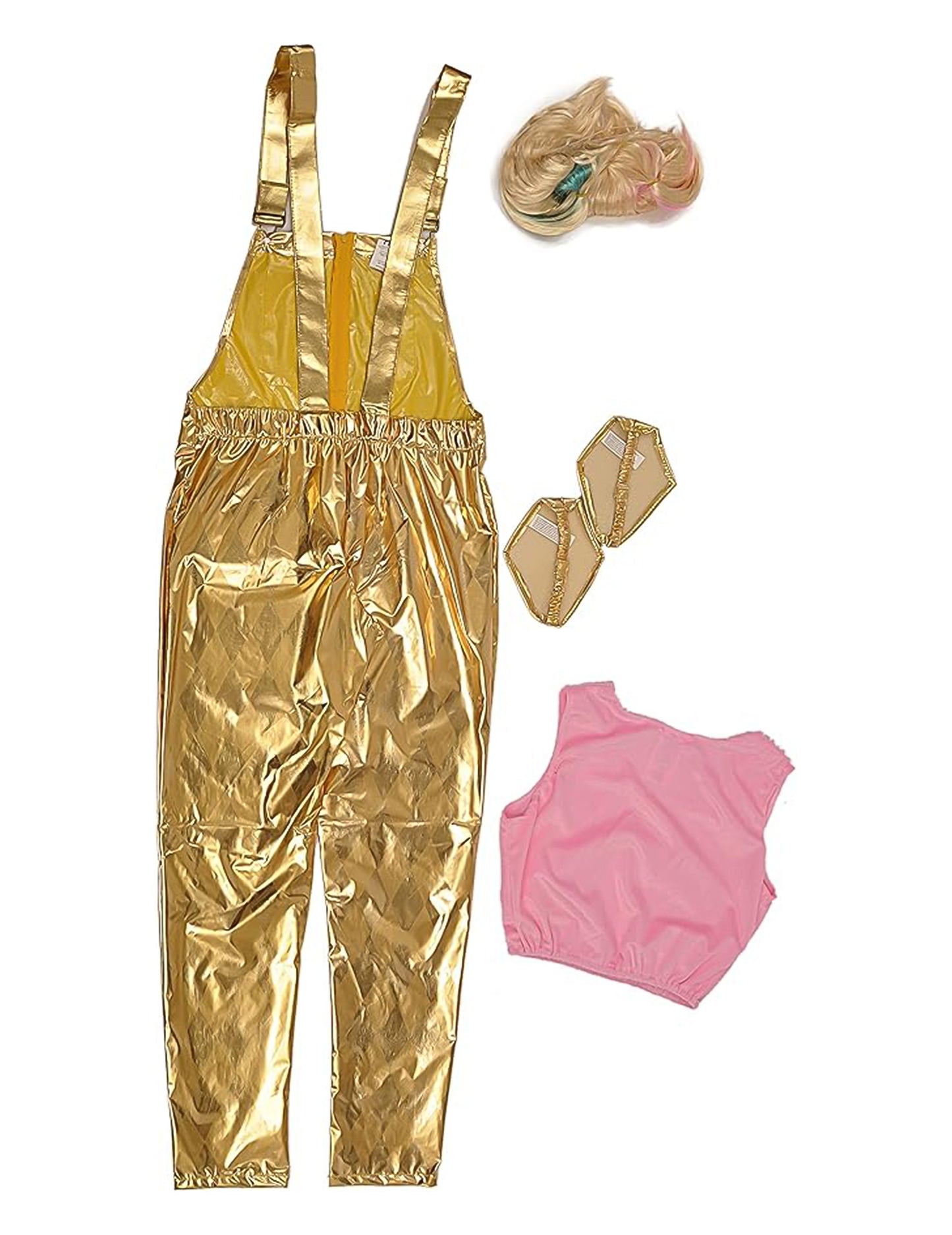Harley Quinn™-Kostüm Birds of Prey™ Damenkostüm gold-rosa