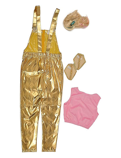 Harley Quinn™-Kostüm Birds of Prey™ Damenkostüm gold-rosa