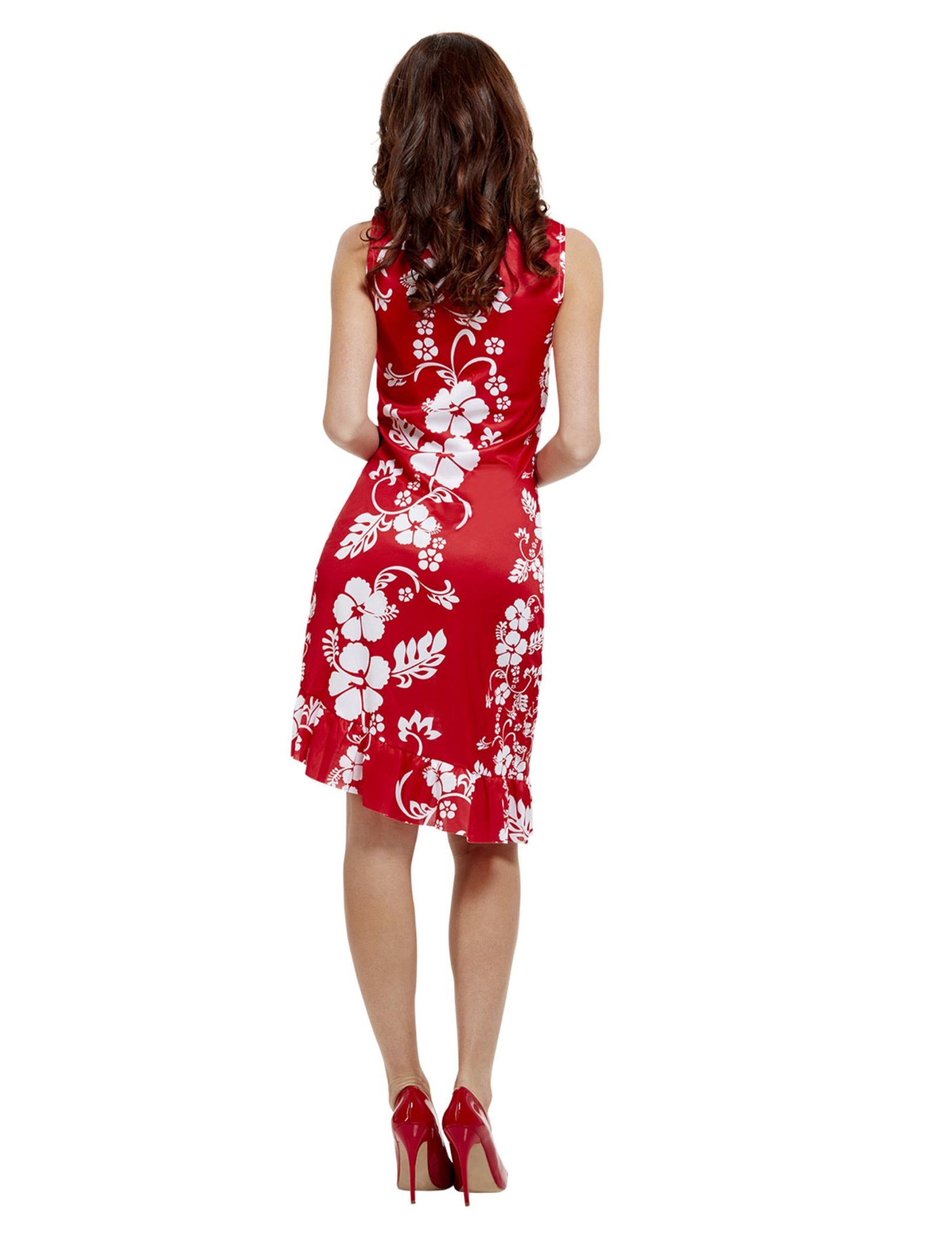 Vue de dos du déguisement hawaïenne pour femme