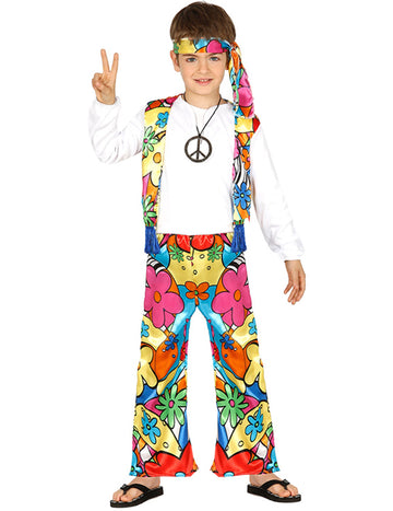 Dětský hippie kostým s velkými květinami